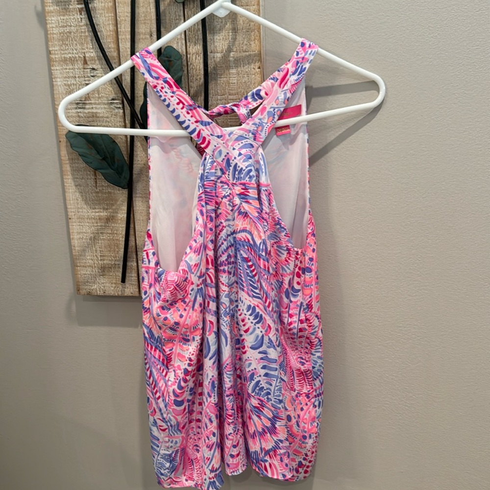 25.Lilly Pulitzer Rori Halter Top pleated crossover neckline, size XS pre owned